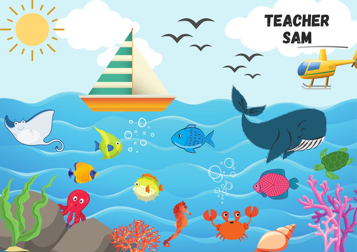 Online teaching background In the Ocean Etsy