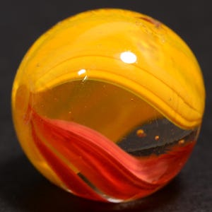 Joseph&#39;s Coat Marble German Handmade Antique Bold Two Part Structure in Hot Hues 17.4mm 21/32&#39;&#39;
