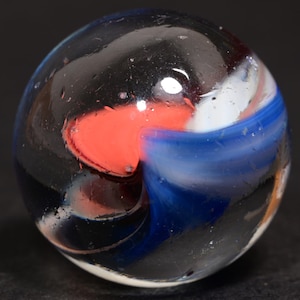 French Sparkler Marble Vintage European Fine Wide Blades in Matt Oxblood on Ice White & Ultramarine 5/8&#39;&#39;