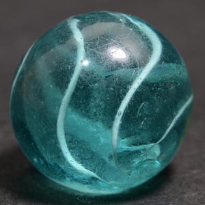 Coreless Swirl Antique German Handmade Marble Ocean Teal with Elegant Decor 14.6mm 9/16&#39;&#39;