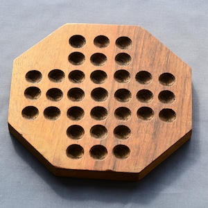 Vintage Solitaire Game Board Ideal for Antique Marble Display Unit, Unusual Octagonal Shape Decorative Toy