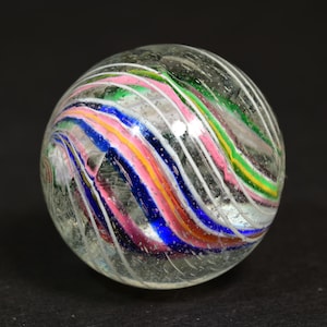Divided Core Marble German Handmade Antique Brilliant Fringed Vanes 20.2mm 25/32&#39;&#39;