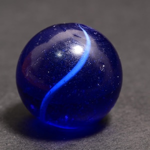 Large Coreless Swirl Antique German Handmade Marble Radiant Ultramarine Blue Shooter 22.1mm 13/16&#39;&#39;