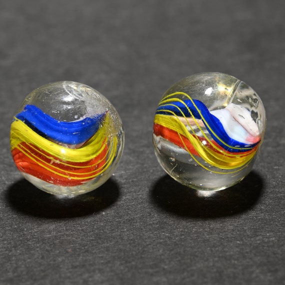 Lot (16) antique vintage German glass marbles toys