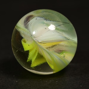 French Sparkler Marble Vintage European Bright Spring Colours Daffodil Yellow 1960&#39;s 5/8&#39;&#39;