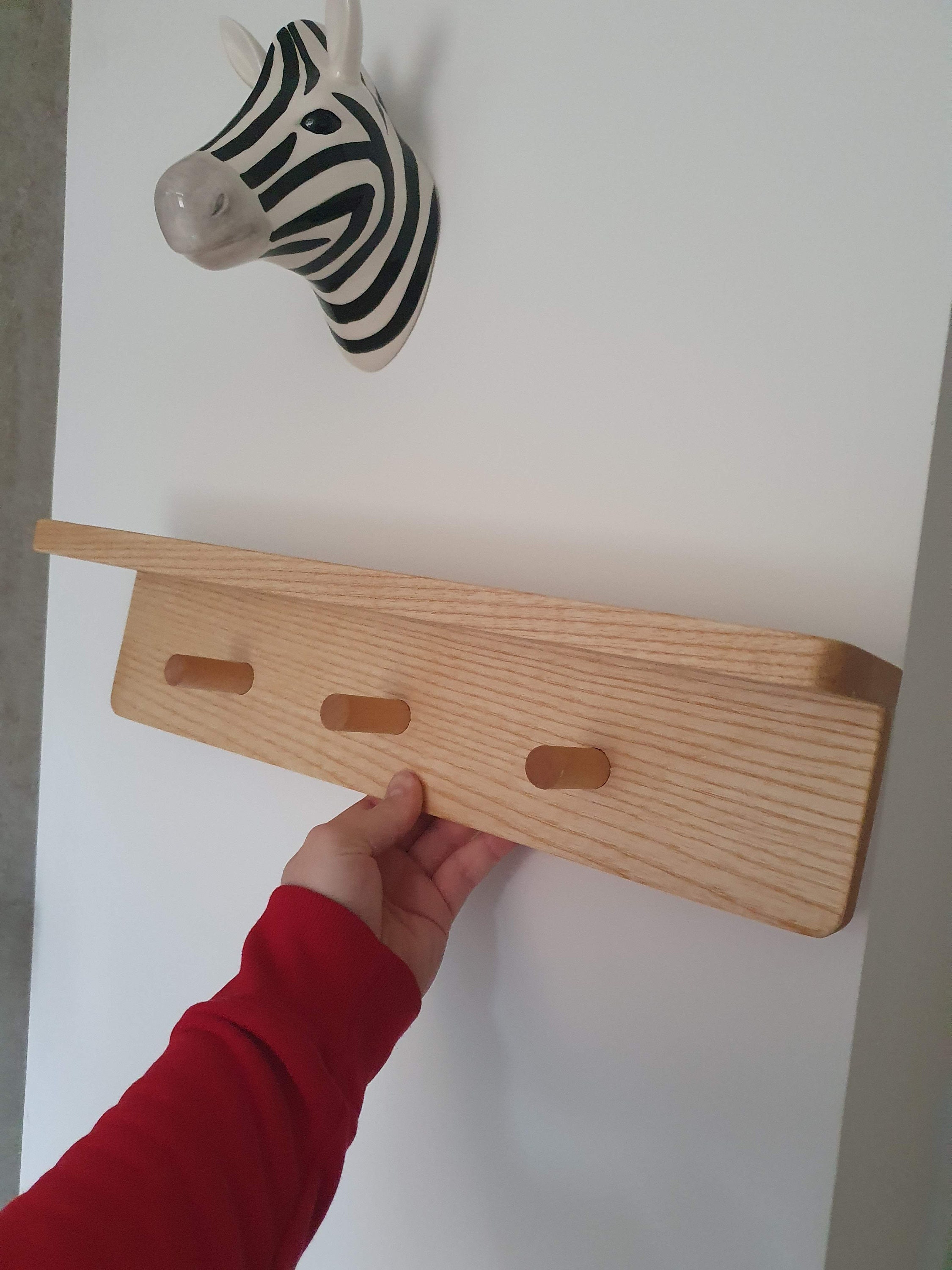 Solid Ash Peg Nursery Shelf Wooden Peg Rack with Shelf Etsy