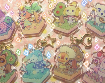 ACNH | 2.5" glittery charms |