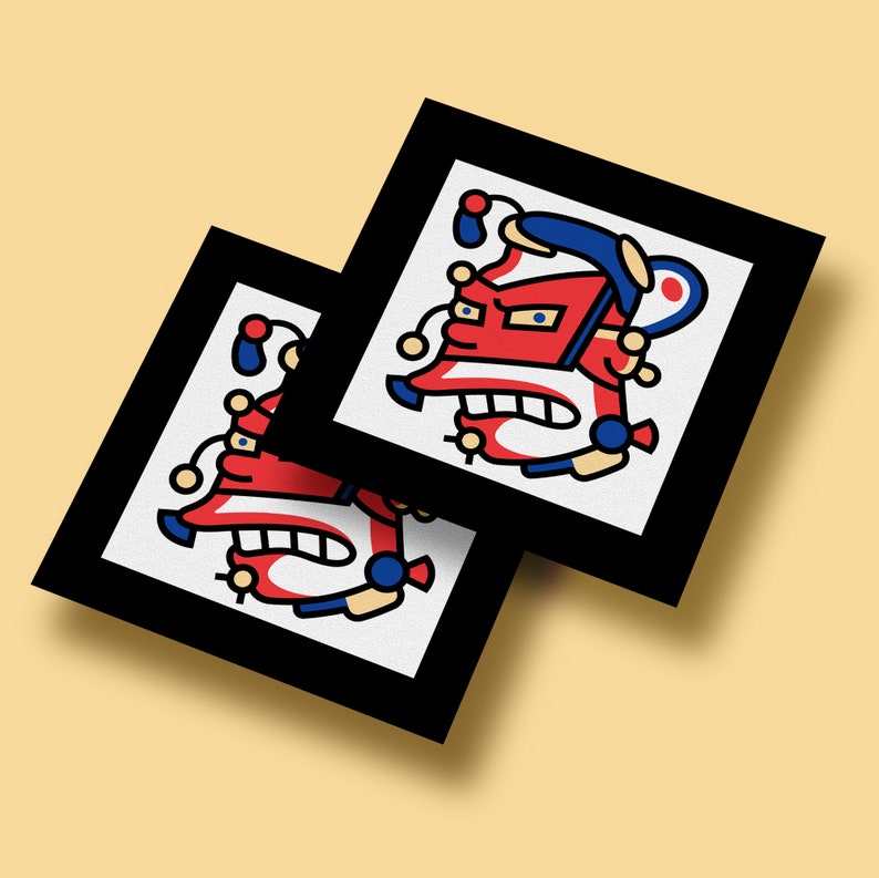 Cartoon Wall Art in Vector Style Doodle Portrait Poster Etsy