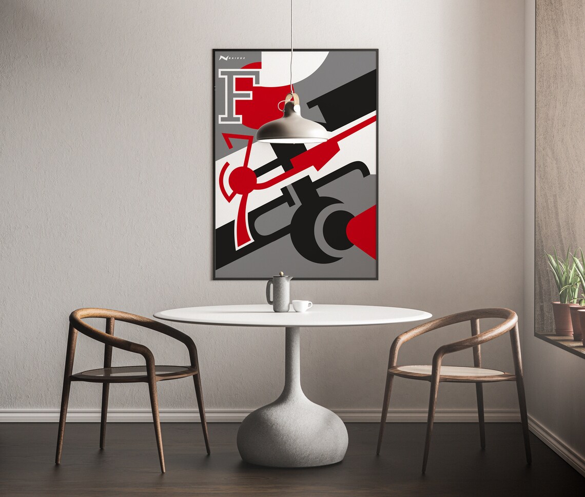 Gray and Red Wall Art Poster Typographic Digital Poster Etsy