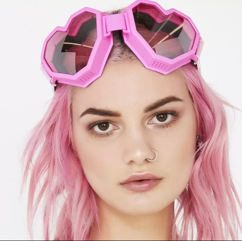 Heart Shaped Goggles Sunglasses accessories Festivals Etsy