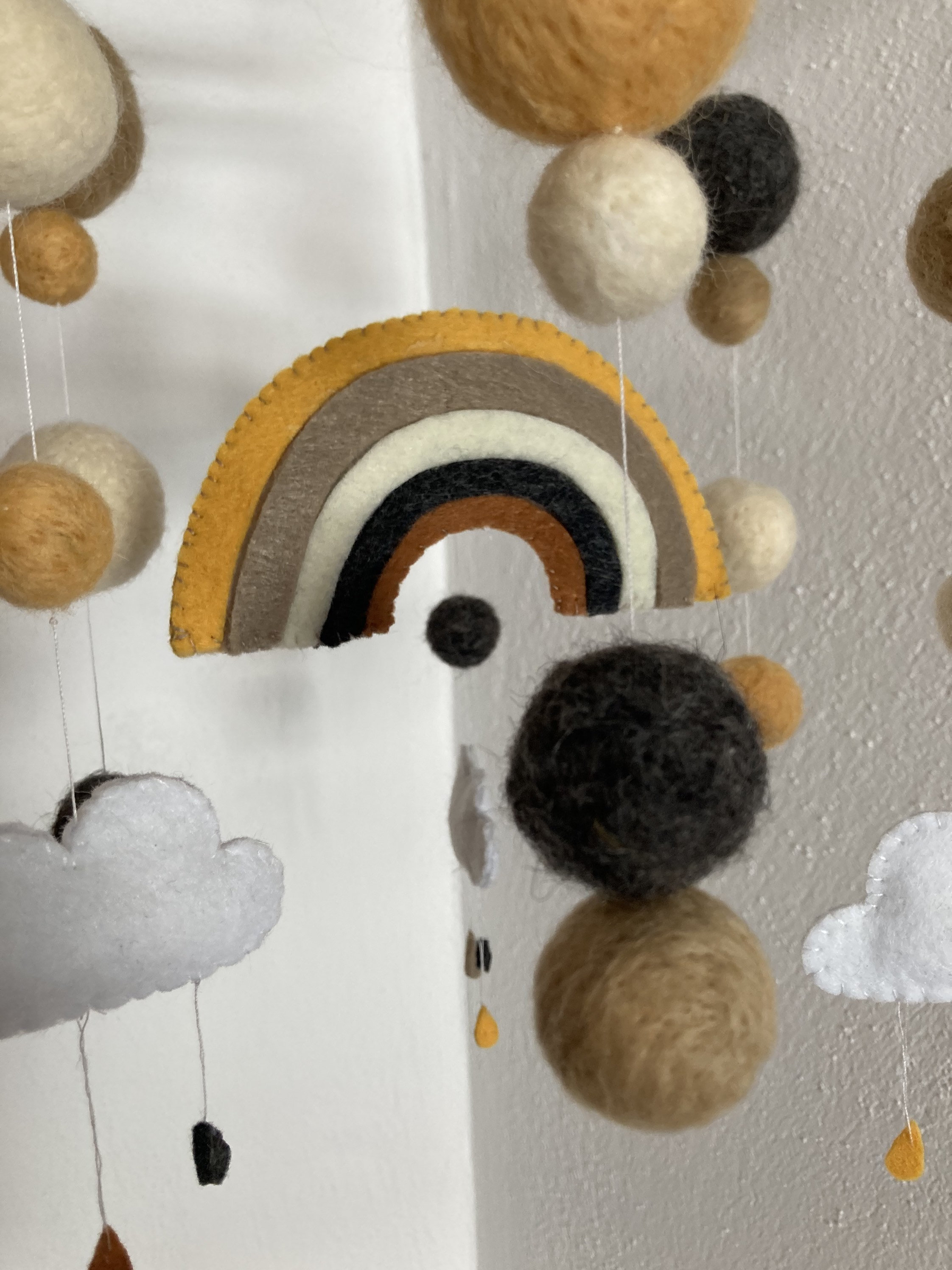 Mobile aus Filz Kinderzimmer Regenbogen Wolke Baby Etsy