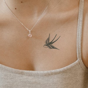 Semi-Permanent Tattoo | Traditional Swallow x 2 | Lasts up to 2 weeks | Temporary Tattoo | Holiday Gift Idea | Jagua henna | tatouage temp