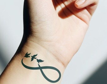Semi-permanent Tattoo Infinity With Birds Lasts up to 2 - Etsy