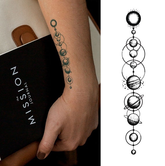 Semi-permanent Tattoo Small Solar System Science Tattoo - Etsy Australia Semi-permanent Tattoo Small Solar System Science Tattoo - Etsy Australia