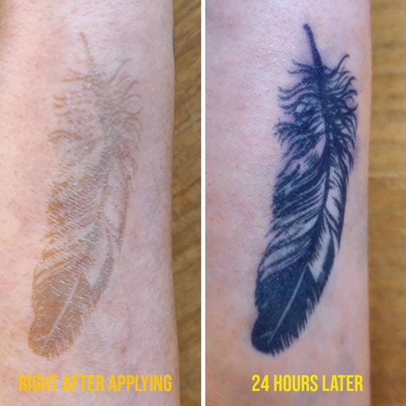 Semi-permanent Tattoo Small Feather Tattoo Lasts up to 2 - Etsy Semi-permanent Tattoo Small Feather Tattoo Lasts up to 2 - Etsy