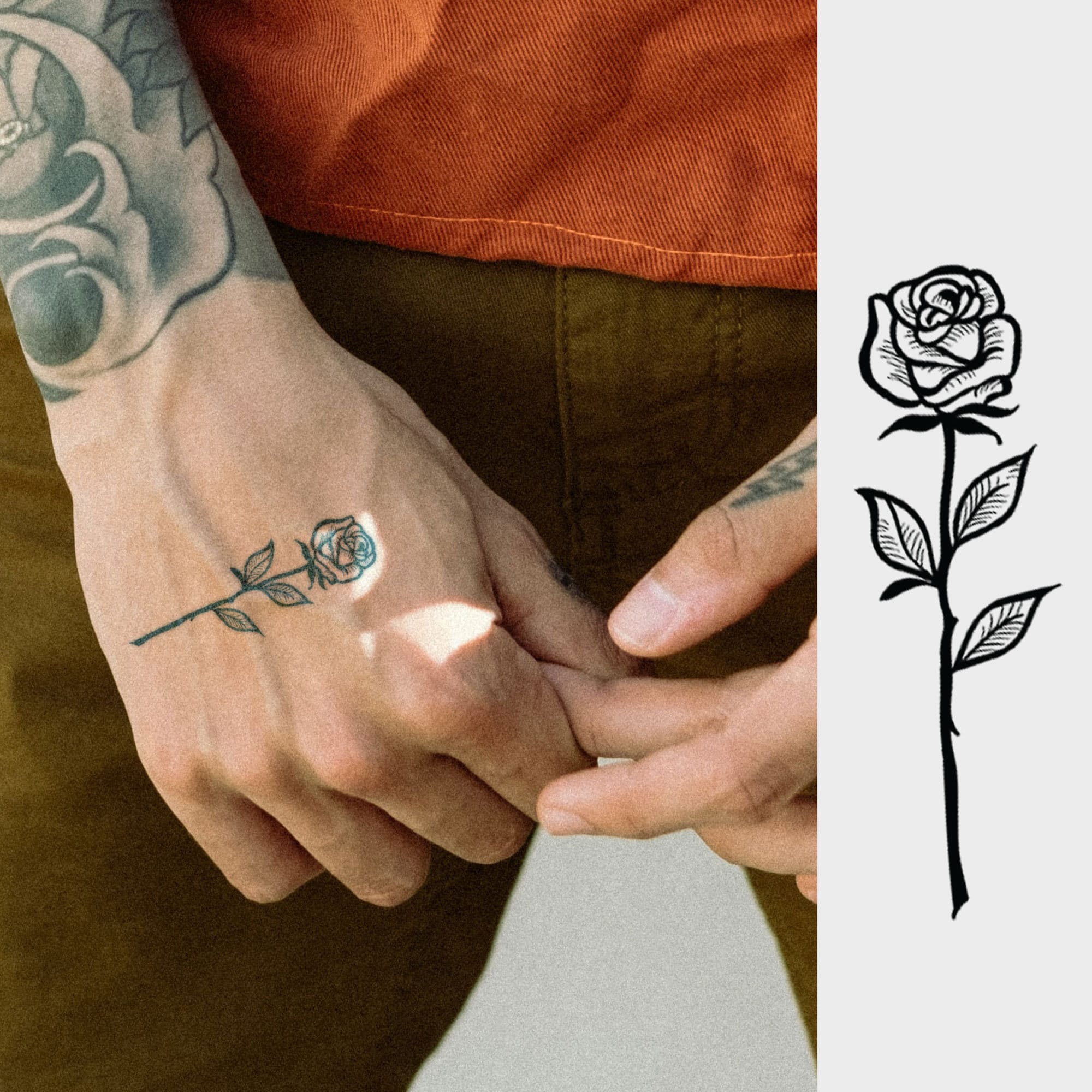 Semi-permanent Tattoo Small Classic Rose Lasts up to 2 - Etsy Singapore Semi-permanent Tattoo Small Classic Rose Lasts up to 2 - Etsy Singapore