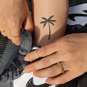 Tatuaggi temporanei di vita da spiaggia, onda oceanica, tartaruga marina,  plumeria, palma, conchiglia, regalo foglio tatuaggio natura -  Italia