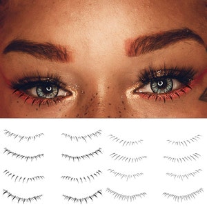 Natural Manga Lashes False Eyelashes Wispy Anime Fake Lashes Clear Band  Asian Korean Lashes Manhua Strip