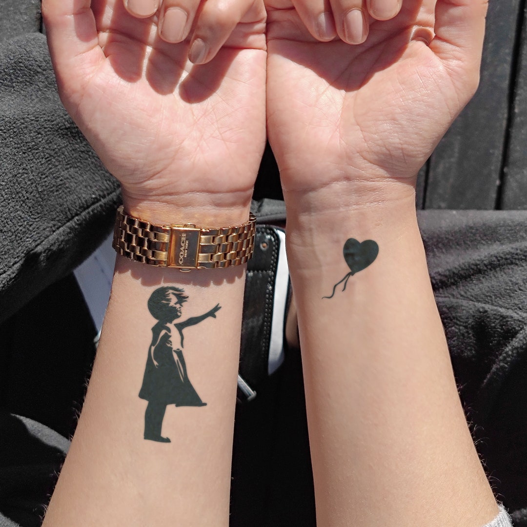 Semi-permanent Tattoo Banksy Art Girl With Balloon Lasts - Etsy Canada