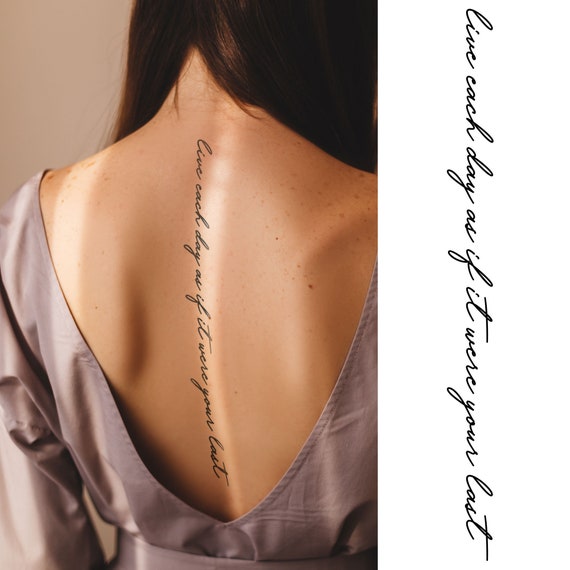 Large Semi-permanent Tattoo Back Tattoo Long Text Tattoo - Etsy Norway