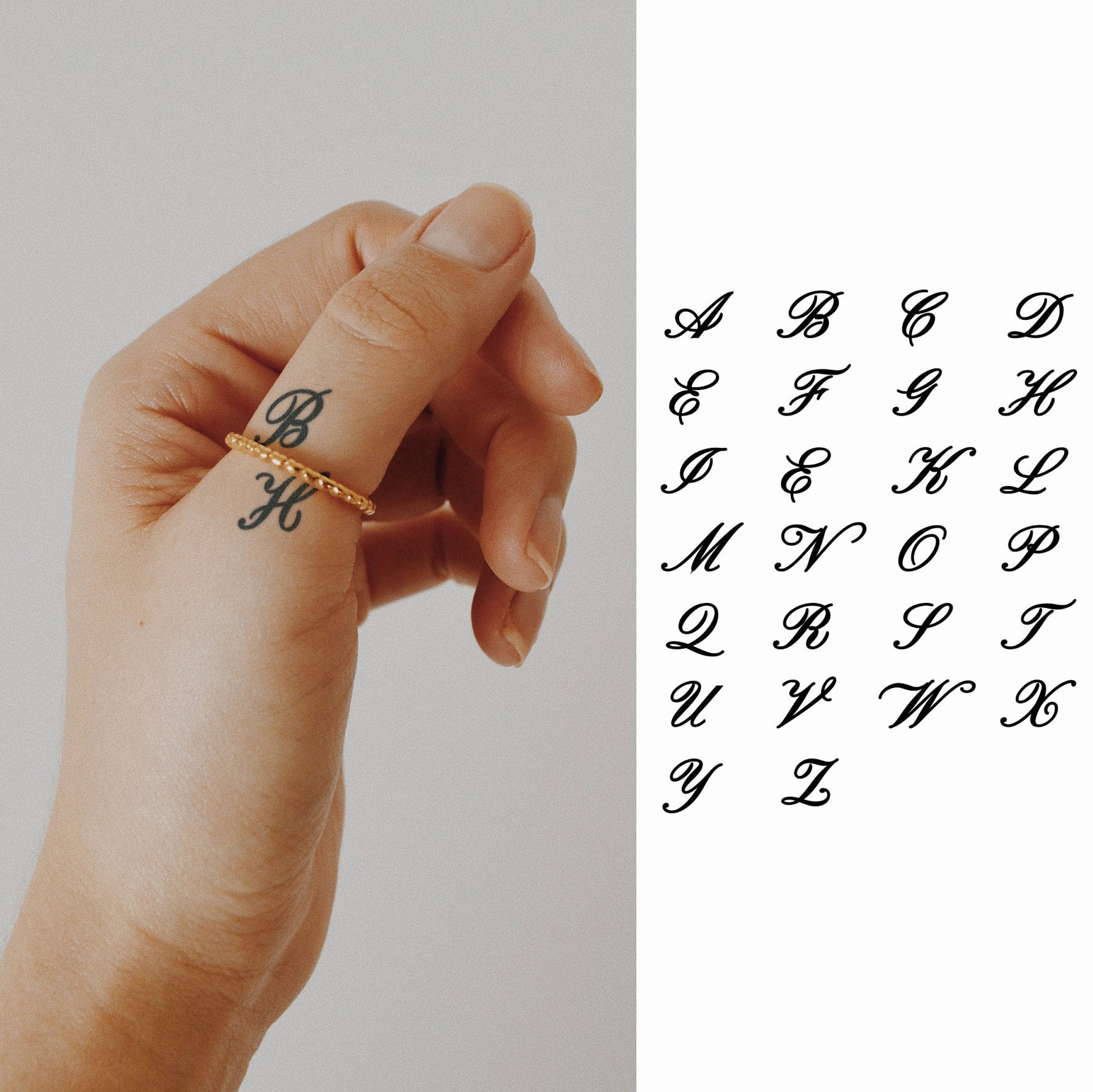 Semi-permanent Tattoo Alphabets Choose 2 Letters - Etsy Semi-permanent Tattoo Alphabets Choose 2 Letters - Etsy