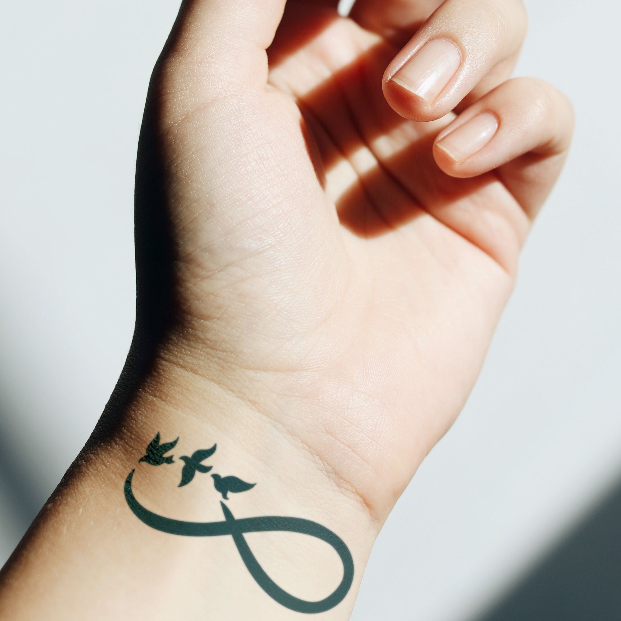 Semipermanent Tattoo Infinity With Birds Lasts up to 2 Etsy