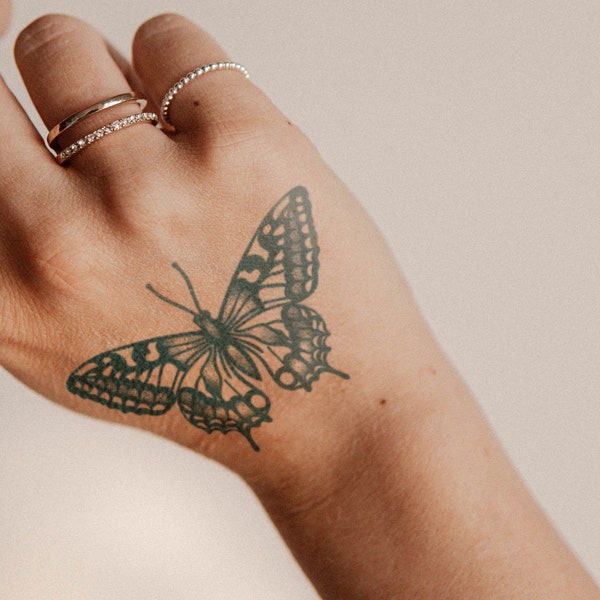 Semi-Permanent Tattoo | Large Butterfly  | Lasts up to 2 weeks | Holiday Gift Idea | Temporary Tattoo | Holiday Gift Idea | Jagua henna