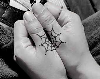 Semi-Permanent Tattoo | Small Spider Web | Waterproof | 2 weeks | Temporary Tattoo | Holiday Gift Idea | Jagua henna | tatouage temporaire