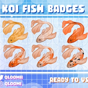 Koi Fish Sub Badges / Bit Badges | Streamer | Twitch | Cute