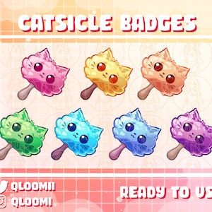Cat Popsicle Sub Badges / Bit Badges | Streamer | Twitch | Cute