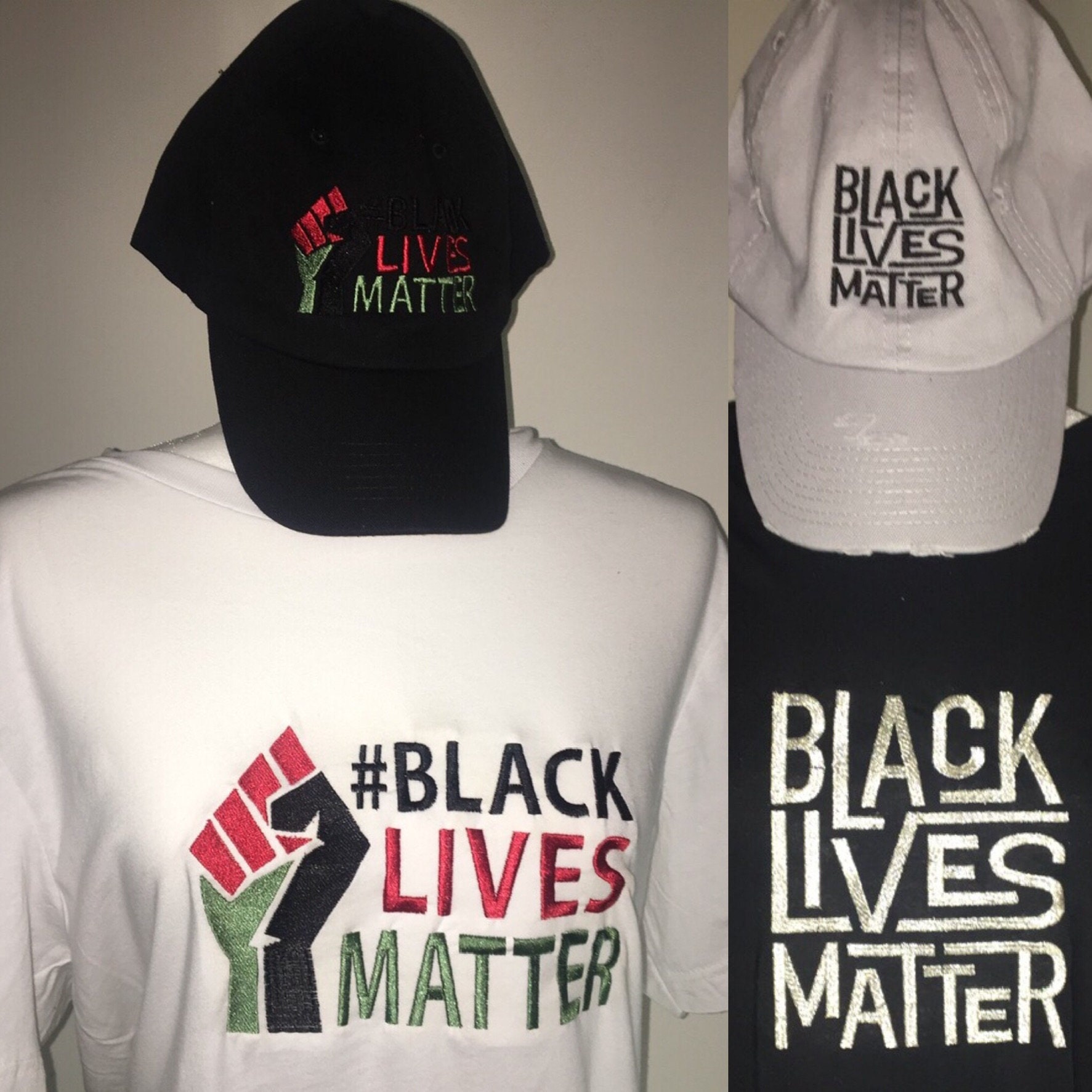 hats and shirts with logo
