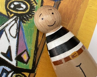 Pablo Picasso peg Doll, Inspirational people, Little People Big Dreams, famous artists, educational resources, gift for art lover,