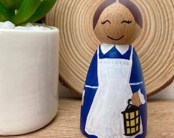Florence Nightingale Peg Doll, Inspirational women, Gift for feminist, Educational toy, childminder resource, little people big dreams
