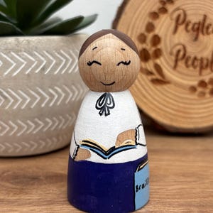 Helen Keller peg doll, famous people dolls, inspirational women, gift for feminist, educational resource, little people big dreams image 1