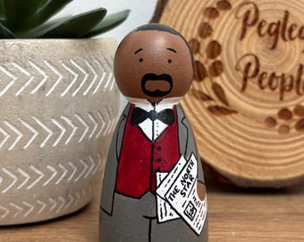 Frederick Douglass peg doll, inspirational men, little people big dreams, historical figures, Activist gift, black history month,