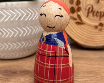 Boudicca pegdoll, historical figures, iceni tribe, Celtic warrior, gift for historian, british history, little people big dreams, boudica