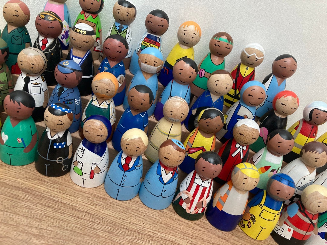 People Who Help Us Peg Dolls, Occupation Toys, Montessori, Waldorf