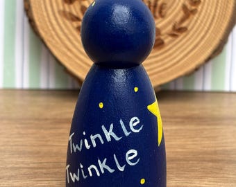 Twinkle twinkle little star peg doll, nursery rhymes, EYFS, early years resource, nursery rhyme props, story sack, UKCA tested