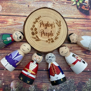 Nutcracker Christmas decorations, nutcracker ballet peg dolls, nutcracker tree decorations, Christmas tree decorations, Christmas baubles,
