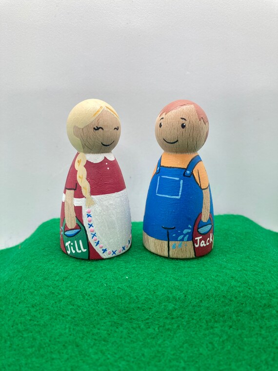 Jack and Jill Peg Dolls Nursery Rhyme Set Literacy Resources Childminder Resource Gift for Toddler Educational Aid Etsy