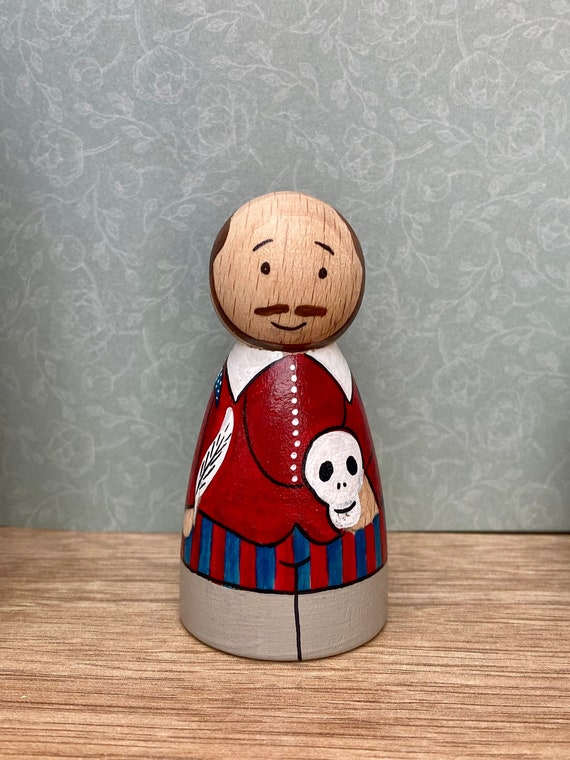 William Shakespeare peg doll, Inspirational men, educational toy, little people big dreams, homeschool resource, gift for english teacher