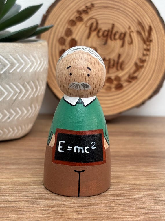 Albert Einstein Peg Doll, Inspirational people, Little People Big Dreams, Historical figures, educational resource, gift for scientist, STEM