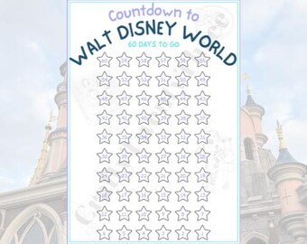 Walt Disney World Trip Countdown Printable | Holiday Countdown Calendar | Disney Park Digital Download