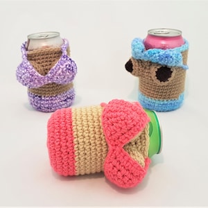 Crocheted Can Cozy Bathing suit can cover Boobie can cooler Naked beer cover reusable can hugger