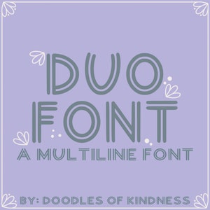 Duo Font | multiline font for procreate | line font | round font | procreate font