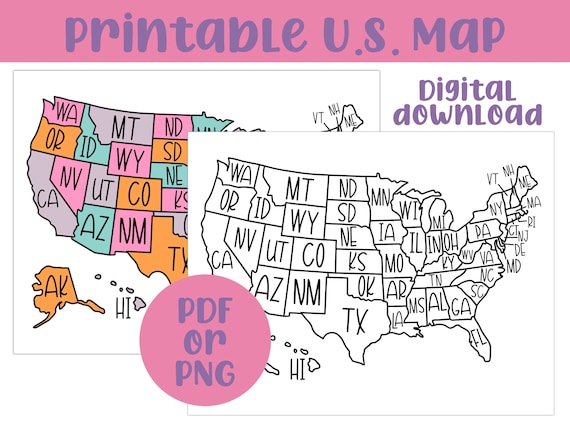 United States of America Map | Where I’ve Been Map | 50 States Map | US Travel Map | US Outline Map | | US Map Tracker | Printable Map