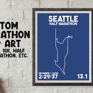 Aangepaste muurkunst marathon: 5, 10, halve marathon, marathon, enz. | Aangepaste routekaart voor hardlopen | hardloopkaart | Gepersonaliseerde marathonmuurkunst