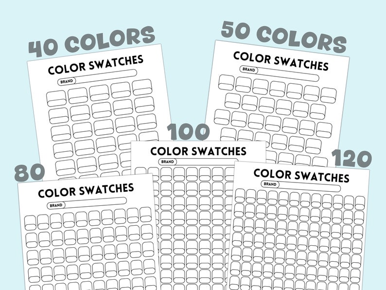 Color Swatch Chart | Color Swatch Template | DIY Color Swatch Marker ...