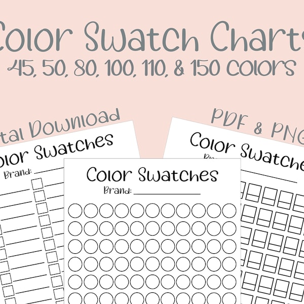 Color Swatch Chart | Color Swatch template | DIY color swatch marker | swatches | paint swatches | colored pencil swatches | coloring pages