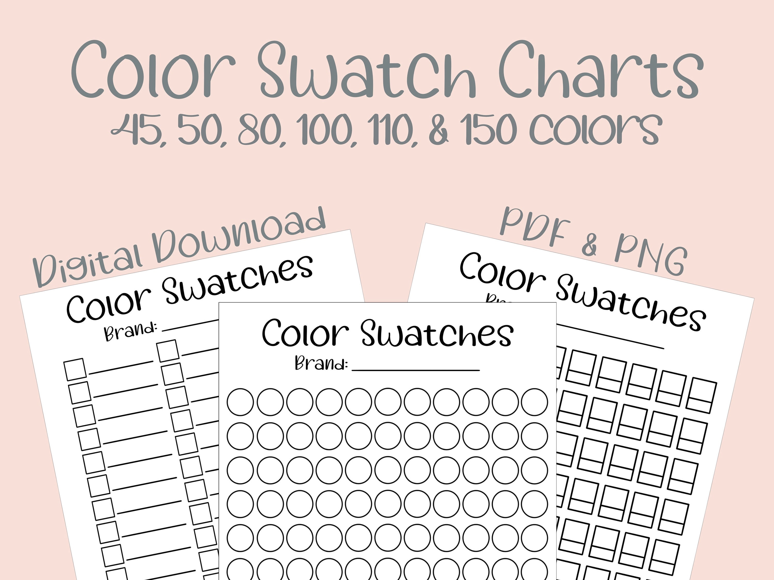 Kalour 520 Colored Pencil Set DIY Blank Color Chart /swatch Sheet Digital  Download 